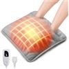 Xakay Scaldapiedi Elettrico 40x40cm, Xakay Scalda Piedi Casa Elettrico con 4 Impostazioni del Timer e 6 Livelli di Temperatura, Lavabile in Lavatrice Super Morbido Cuscino Scaldapiedi Letto per Ufficio