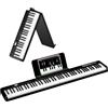 TERENCE Pieghevole Pianoforte Digitale con 88 Tasti semi-ponderati e Batteria da 1800mAh e interfaccia USB MIDI supporto spartiti Bluetooth Borse per Tastiera Cavo audio Cuffie Pedale Sustain nero
