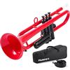 Pampet Set di tromba professionale in plastica BB per studenti e principianti, con bocchino 7C e bocchino 3C, strumento tromba B, rosso