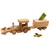 Dekohelden24 Salvadanaio decorativo mobile in legno, salvadanaio come escavatore, caricabatterie, salvadanaio in legno, salvadanaio con gancio in legno di faggio, da personalizzare, 42 x 8 x 12 cm (lunghezza x