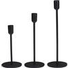 Arti Casa Candelabro nero - Set con 3 portacandele - adatto per candele Ø 2 cm - decorazione per la casa - decorazione da tavolo - decorazione nero metallo