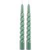 Cereria Di Giorgio - 3 Candele Tortiglione laccate - Diametro 2.2 cm Altezza 21 cm - Colore Grigio verde - Durata 5 ore - Standard per candelabro - Home Decor Collection (Confezione da 2)