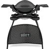 Weber Barbecue elettrico Q 1400 con supporto | BBQ urbano portatile, griglia in ghisa smaltata, riscaldamento veloce, superficie 43x32 cm, vaschetta grasso, nero