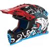 LS2 Casco Bambino MX437 FAST II MINI STARMAW Rosso Azzurro LS2
