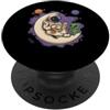 Astronaut Reading Alien Moon Space Book Astronauta che legge Alien Moon Cosmic Tales Space Art PopSockets PopGrip Adesivo