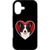 Black and White Corgi Custodia per iPhone 17 Cardigan Bianco e Nero Cuore Corgi Gallese