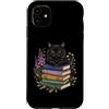 Topo Di Biblioteca Lettore Libro Bibliot Custodia per iPhone 11 Gatto Nero Libri Lettura Letteratura