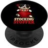 Funny Cute Retro Vintage Xmas Holidays L Border Collie - Calza di Natale con cane PopSockets PopGrip Adesivo