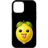 Funny Lemon Tongue Out AI Gen Alpha Gift Custodia per iPhone 12 mini Meme sciocco di AI Lemon Tongue Out Brainrot Fruit divertente della Gen Z
