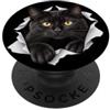4CatLovers Divertente Gatto Nero Sbirciare Carino Mamma Papà PopSockets PopGrip Adesivo