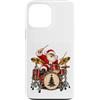 Christmas Drummer Crew Custodia per iPhone 13 Pro Max Babbo Natale batteria divertente Natale batterista musica vacanza rock