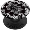 Black Flower Cute Aesthetic Lace Grip Ho Black Flower Cute Aesthetic Lace Pattern PopSockets PopGrip Adesivo
