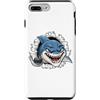 Ice Hockey Puck Shark Cartoon Character Custodia per iPhone 7 Plus/8 Plus Shark Cartoon Personaggio Holding Ice Hockey Puck