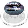 Ghostbusters Griglia cromata Synthwave per auto Ghostbusters Ecto 1 del 1984 degli anni '80 PopSockets PopGrip per MagSafe
