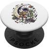 Astronaut Reading Alien Moon Space Book Astronauta che legge Alien Cosmic Tale Retro Sci-Fi Space PopSockets PopGrip Adesivo