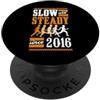 Running Hills Chasing Goals Cross Countr Lento e costante dal 2016, anno del compleanno, Cross Country PopSockets PopGrip Adesivo