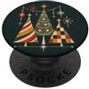 Mid Century Modern Motif Albero di Natale retrò Mid Century Modern Holiday PopSockets PopGrip Adesivo
