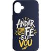 Caminho e Fé Custodia per iPhone 16 Plus Portoghese Cristiano Andar Com Fé Religioso Fede