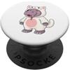 Hippopotamus In a Cat Costume Kawaii Des Kawaii Ippopotamo In un Gatto Costume per Ragazze Bambini Gatto PopSockets PopGrip Adesivo