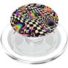 Trippy Checkerboard Retro Art Accessorie Melting Checkerboard Psichedelico Y2K Trippy Pattern Opera D'arte PopSockets PopGrip per MagSafe