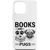 Funny Pug And Book Designs Custodia per iPhone 13 Pro Max Libri E Carlini Divertente Pug