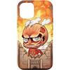 進撃の巨人 Custodia per iPhone 12/12 Pro AOT Chibi Titan at Wall with Flames Action Anime Series