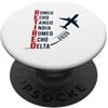 Departure Chapter Aviation Retirement Ritirato 2028 Alfabeto fonetico Pilota di aeroplano Pensionamento PopSockets PopGrip Adesivo