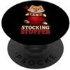Funny Cute Retro Vintage Xmas Holidays L Calza natalizia con cane Pomerania PopSockets PopGrip Adesivo