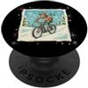 Classic Christmas Vintage Xmas Nostalgic Ciclismo Ciclista Bicicletta Coperto In String Lights Mens Retro PopSockets PopGrip Adesivo