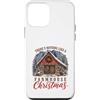 Vintage Christmas Farm Custodia per iPhone 12 mini There's Nothing Like A Farmhouse Christmas Barn Winter
