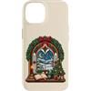 Christmas Season Custodia per iPhone 14 Candela e albero di scena invernale della finestra di Natale