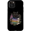 Topo Di Biblioteca Lettore Libro Bibliot Custodia per iPhone 11 Pro Gatto Nero Libri Lettura Letteratura