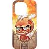 進撃の巨人 Custodia per iPhone 15 Pro AOT Chibi Titan at Wall with Flames Action Anime Series