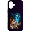 Smile Cat Selfie Humor for Cats & Dinosa Custodia per iPhone 16 Divertente Gatto Sorridente Selfie Alieno UFO T-rex Dinosauro Rapimento