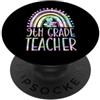 Matching Groovy 60s Style Teacher Spirit 9 ° grado insegnante bohemien arcobaleno sano estetica PopSockets PopGrip Adesivo