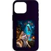 Smile Cat Selfie Humor for Cats & Dinosa Custodia per iPhone 16 Pro Max Divertente Gatto Sorridente Selfie Alieno UFO T-rex Dinosauro Rapimento