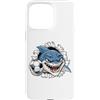 Soccer Ball Shark Cartoon Character Custodia per iPhone 15 Pro Max Squalo Carattere Del Fumetto