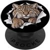 4BobcatLovers Divertente bobcat che sbircia carino amante dei gatti mamma papà PopSockets PopGrip Adesivo