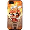 進撃の巨人 Custodia per iPhone SE (2020) / 7/8 AOT Chibi Titan at Wall with Flames Action Anime Series