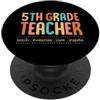 Matching Groovy 60s Style Teacher Spirit 5 ° grado insegnante insegnare motivare amore ispirare insegnamento motto PopSockets PopGrip Adesivo