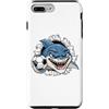 Soccer Ball Shark Cartoon Character Custodia per iPhone 7 Plus/8 Plus Squalo Carattere Del Fumetto