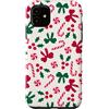 Red green pink christmas candy cane holi Custodia per iPhone 11 Carino Natale Candy Cane Modello Rosso Verde Rosa Holiday Bow