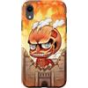進撃の巨人 Custodia per iPhone XR AOT Chibi Titan at Wall with Flames Action Anime Series