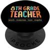 Matching Groovy 60s Style Teacher Spirit 8 ° grado insegnante insegnare motivare amore ispirare insegnamento motto PopSockets PopGrip Adesivo