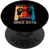 Level Up Gamer Livello 10 Sbloccato Fantastico dal 2016 Giocatore 10 ° compleanno ragazzo PopSockets PopGrip Adesivo