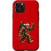 Merry Forest Bigfoot Christmas Custodia per iPhone 11 Pro Bigfoot - Cappello di Babbo Natale divertente con luci natalizie