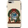 Christmas Season Custodia per iPhone 7 Plus/8 Plus Candela e albero di scena invernale della finestra di Natale