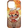 進撃の巨人 Custodia per iPhone 14 Pro Max AOT Chibi Titan at Wall with Flames Action Anime Series