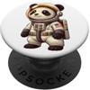 Panda Space Exploration Cartoon Panda astronauta in cartone animato spazio avventura PopSockets PopGrip Adesivo