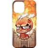 進撃の巨人 Custodia per iPhone 12 Pro Max AOT Chibi Titan at Wall with Flames Action Anime Series